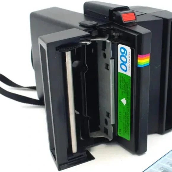 Polaroid OneStep 600 Black Instant Camera with Rainbow Stripe
